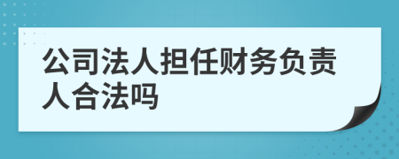 公司法人担任财务负责人合法吗