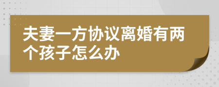 夫妻一方协议离婚有两个孩子怎么办