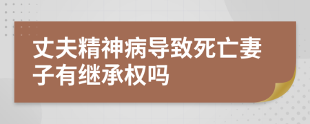 丈夫精神病导致死亡妻子有继承权吗