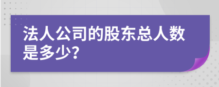 法人公司的股东总人数是多少？