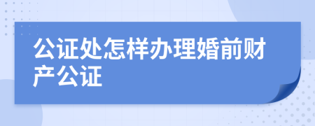 公证处怎样办理婚前财产公证