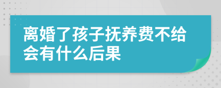 离婚了孩子抚养费不给会有什么后果