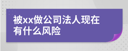 被xx做公司法人现在有什么风险