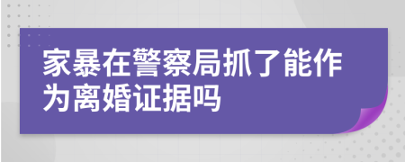 家暴在警察局抓了能作为离婚证据吗