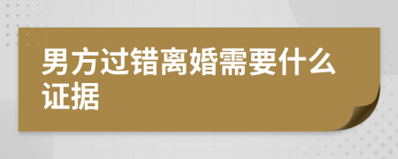男方过错离婚需要什么证据