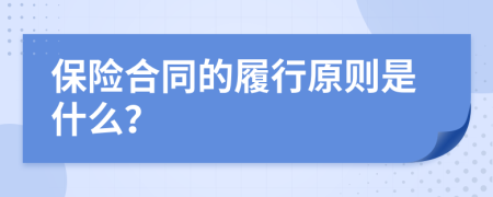 保险合同的履行原则是什么？