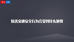 妨害交通安全行为会受到什么处罚