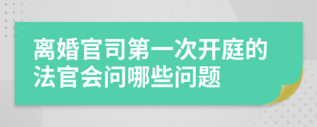 离婚官司第一次开庭的法官会问哪些问题