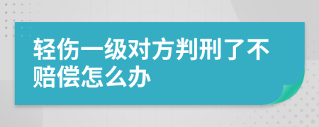轻伤一级对方判刑了不赔偿怎么办