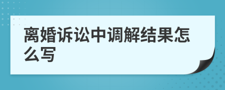 离婚诉讼中调解结果怎么写