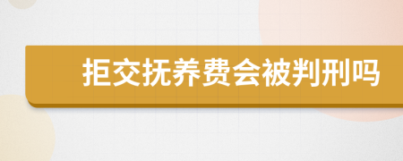 拒交抚养费会被判刑吗