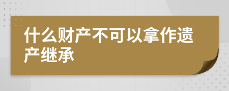 什么财产不可以拿作遗产继承