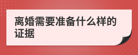 离婚需要准备什么样的证据