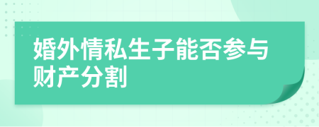 婚外情私生子能否参与财产分割
