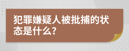 犯罪嫌疑人被批捕的状态是什么？