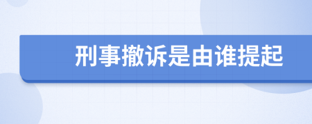 刑事撤诉是由谁提起