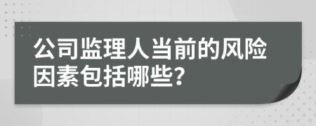 公司监理人当前的风险因素包括哪些？