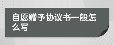 自愿赠予协议书一般怎么写