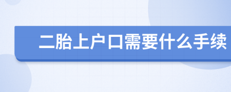 二胎上户口需要什么手续