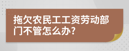 拖欠农民工工资劳动部门不管怎么办?