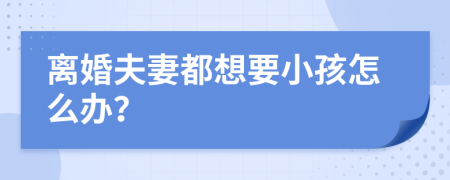 离婚夫妻都想要小孩怎么办？