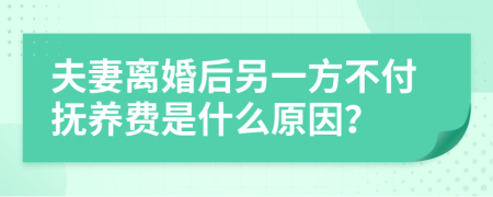 夫妻离婚后另一方不付抚养费是什么原因？