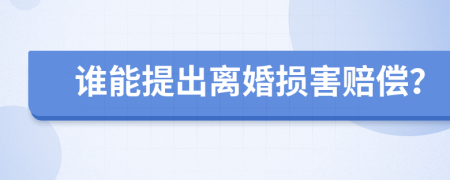 谁能提出离婚损害赔偿？