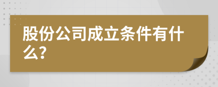 股份公司成立条件有什么？