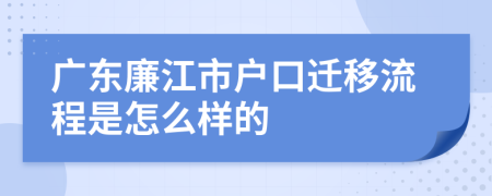 广东廉江市户口迁移流程是怎么样的