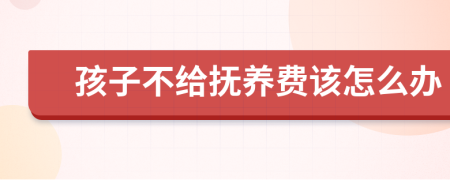 孩子不给抚养费该怎么办