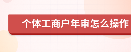 个体工商户年审怎么操作