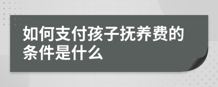 如何支付孩子抚养费的条件是什么