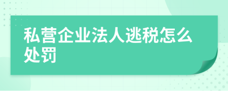 私营企业法人逃税怎么处罚