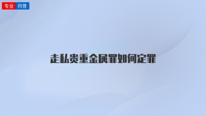 走私贵重金属罪如何定罪