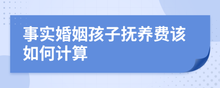 事实婚姻孩子抚养费该如何计算