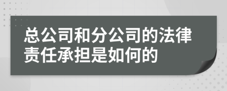 总公司和分公司的法律责任承担是如何的