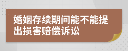 婚姻存续期间能不能提出损害赔偿诉讼