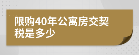 限购40年公寓房交契税是多少