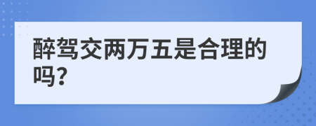 醉驾交两万五是合理的吗？