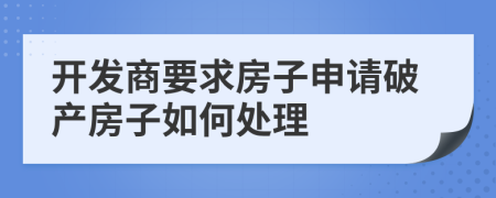 开发商要求房子申请破产房子如何处理