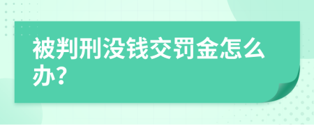 被判刑没钱交罚金怎么办？