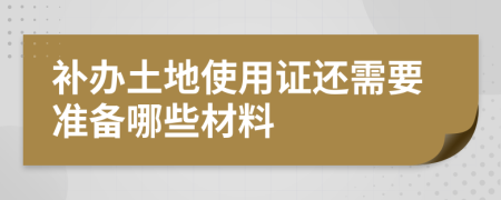 补办土地使用证还需要准备哪些材料