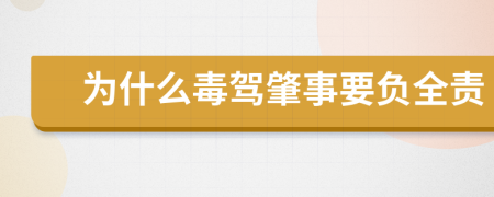 为什么毒驾肇事要负全责