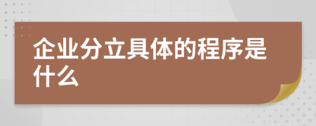 企业分立具体的程序是什么