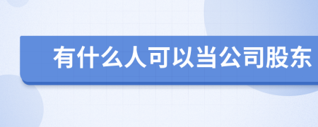 有什么人可以当公司股东