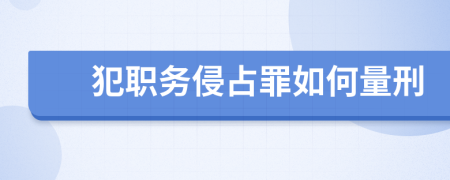 犯职务侵占罪如何量刑