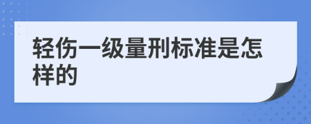 轻伤一级量刑标准是怎样的