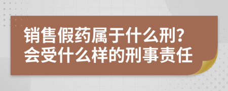 销售假药属于什么刑？会受什么样的刑事责任