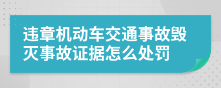 违章机动车交通事故毁灭事故证据怎么处罚