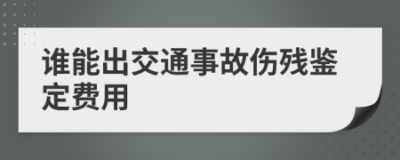 谁能出交通事故伤残鉴定费用